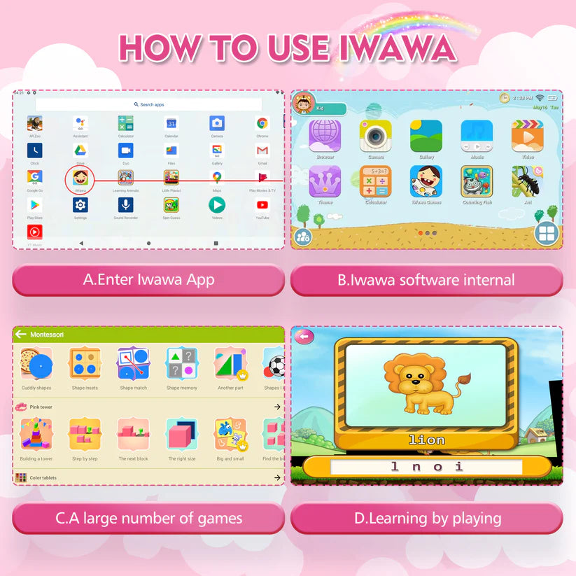 R&D Kids Tablets 10 inch 4GB Ram 64GB Storage