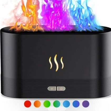 BLack flame-shaped humidifier on white background