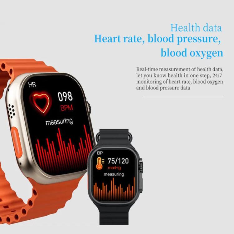 Two smartwatches displaying health data on a light gray background