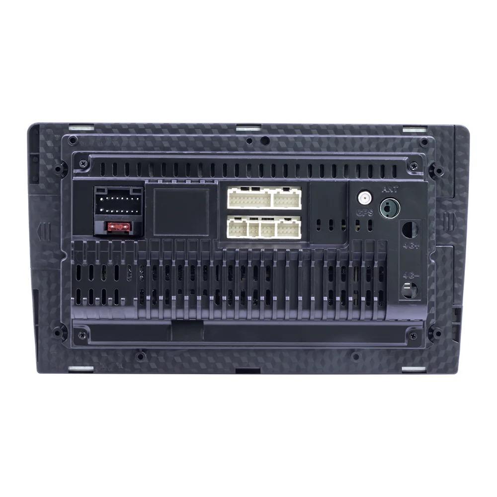 Back view of 9-inch radio showing ports on a white background