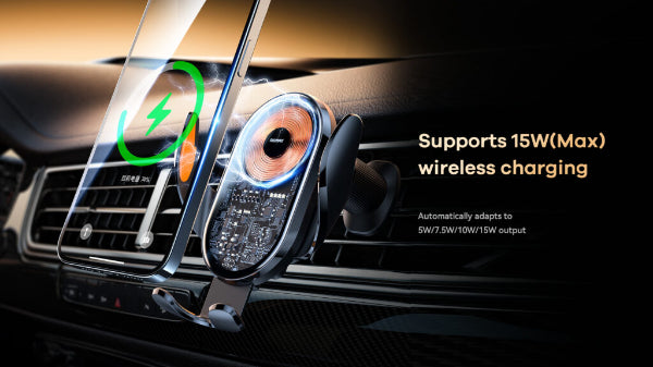 Remax Ultra-thin Wireless Car Charger Black 15w