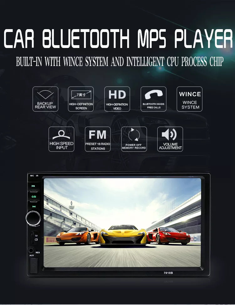 R&D Double din car stereo touch screen 7 inches