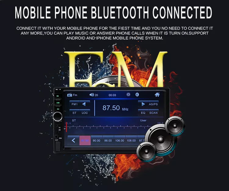 R&D Double din car stereo touch screen 7 inches