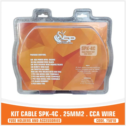 SP Audio 4 AWG CCA Amplifier Wiring Kit 25mm² with Fuse Holder