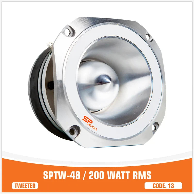 Speaker tweeter with SP Audio branding on a white background