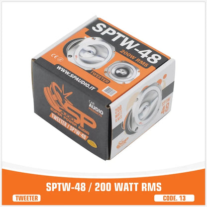 Spaudio SPTW-48 tweeter packaging on a white background