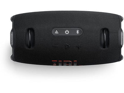 Black JBL speaker on a white background