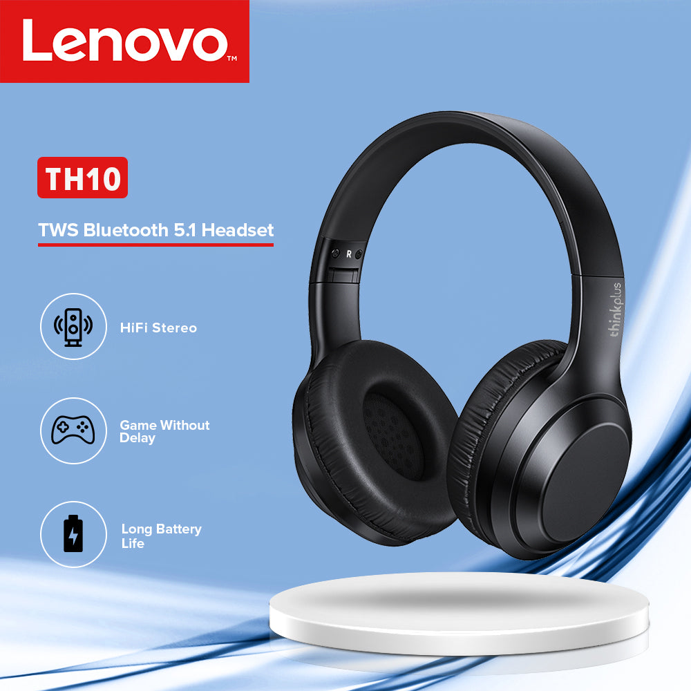 Original  Lenovo Thinkplus TH10 Bluetooth 5.1 Noise Canceling Headphones Music Headset