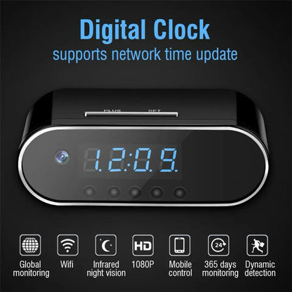 WiFi Clock Camera 1080P – Hidden Security Camera with Night Vision, Motion Detection & Alarm Function