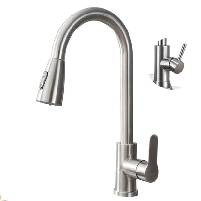 Stainless Steel Pull Out Kitchen Faucet – Hot & Cold Water Mixer Tap