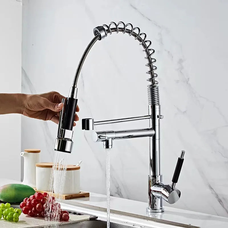 360° Stainless Steel Kitchen Faucet – Modern Hot & Cold Mixer Tap