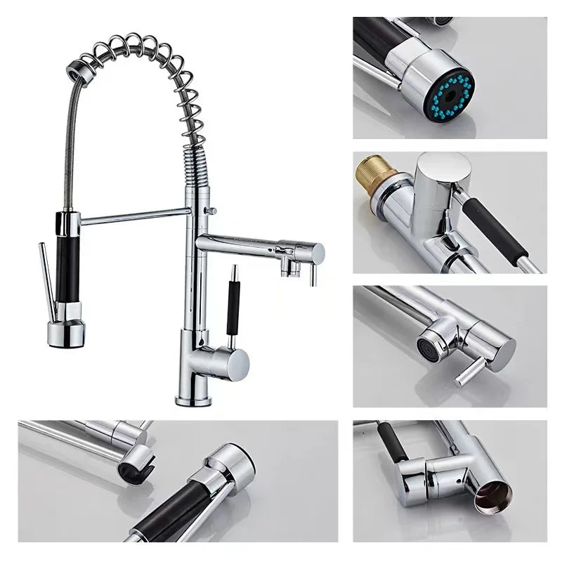 360° Stainless Steel Kitchen Faucet – Modern Hot & Cold Mixer Tap