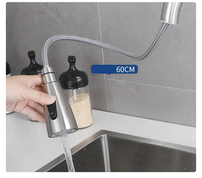 Stainless Steel Pull Out Kitchen Faucet – Hot & Cold Water Mixer Tap