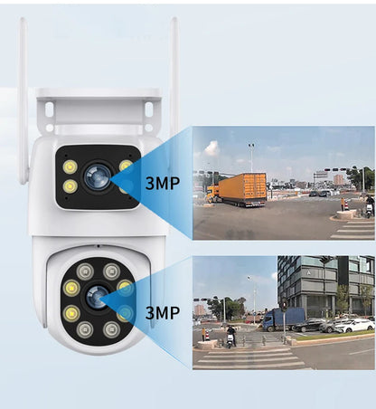 Security camera with 3MP resolution on a light blue background